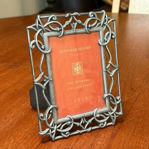 Jennifer Moore Ironworks Collection Pewter Scroll Metal Frame 3.5x5 Filigree